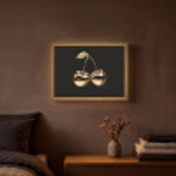 Kersen - Zwart - Goud - Chrome Light Box met batterij (Wandlamp) middel -sfeer4