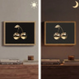 Kersen - Zwart - Goud - Chrome Light Box met batterij (Wandlamp) middel -sfeer3