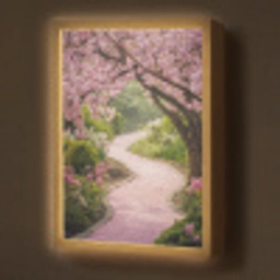 Kersenbloesem - Natuur - Sakura - Pad - Japanse tuin Light Box met batterij (Wandlamp) middel -z3d_website