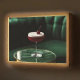 Kers - Cocktail - Rood - Marmer Light Box met batterij (Wandlamp) middel -z3d_website