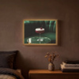 Kers - Cocktail - Rood - Marmer Light Box met batterij (Wandlamp) middel -sfeer4