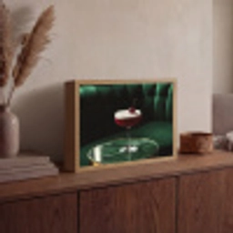 Kers - Cocktail - Rood - Marmer Light Box met batterij (Wandlamp) middel -sfeer2