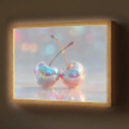 Kersen - Glanzend - Regenboogkleur Light Box met batterij (Wandlamp) middel -z3d_website