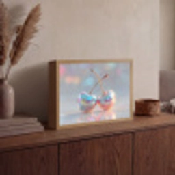 Kersen - Glanzend - Regenboogkleur Light Box met batterij (Wandlamp) middel -sfeer2