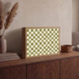 Schaak - Patroon - Groen Light Box met batterij (Wandlamp) middel 907 -sfeer2