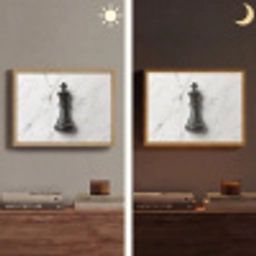 Schaakstuk - Koning - Zwart - Marmer Light Box met batterij (Wandlamp) middel -sfeer3