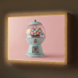Kauwgom - Retro - Snoep - Roze Light Box met batterij (Wandlamp) middel -z3d_website