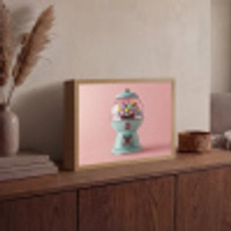 Kauwgom - Retro - Snoep - Roze Light Box met batterij (Wandlamp) middel -sfeer2