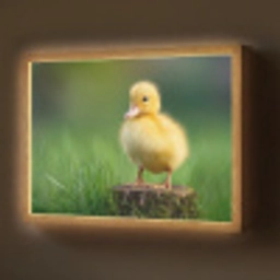 Kuiken - Eend - Geel - Gras Light Box met batterij (Wandlamp) middel -z3d_website