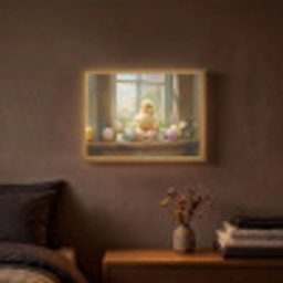 Kuiken - Raam - Paaseieren Light Box met batterij (Wandlamp) middel -sfeer4