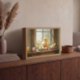 Kuiken - Raam - Paaseieren Light Box met batterij (Wandlamp) middel -sfeer2
