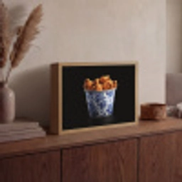 Kip - Bucket - Delfts blauw - Lekker Light Box met batterij (Wandlamp) middel -sfeer2
