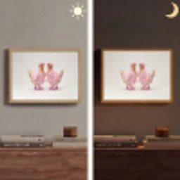 Kippen - Badjas - Krukspelden - Hakken Light Box met batterij (Wandlamp) middel -sfeer3