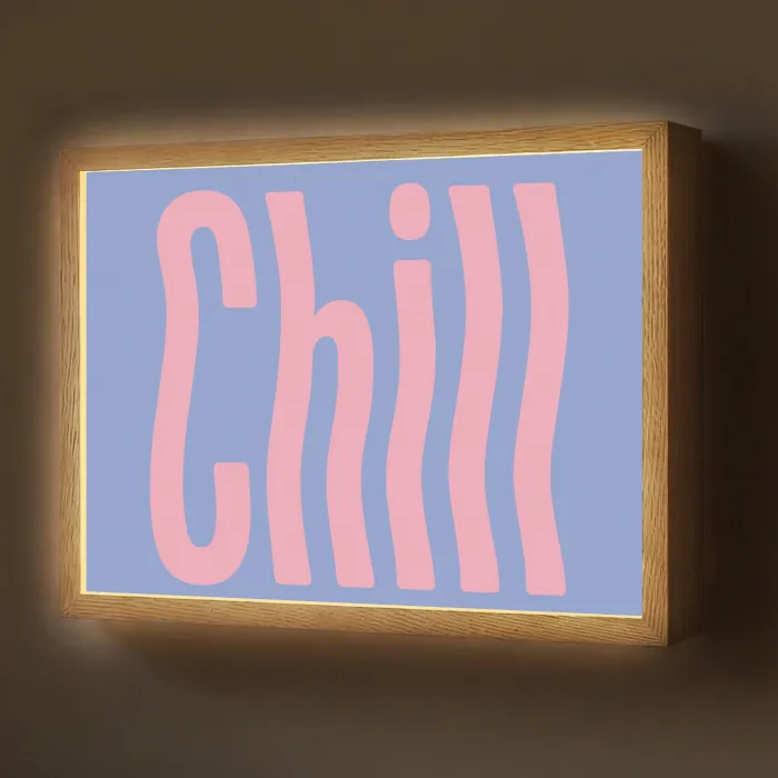 Chill - Roze - Blauw - Golvend Light Box met batterij (Wandlamp) middel -z3d_website