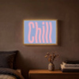 Chill - Roze - Blauw - Golvend Light Box met batterij (Wandlamp) middel -sfeer4
