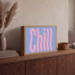 Chill - Roze - Blauw - Golvend Light Box met batterij (Wandlamp) middel -sfeer2