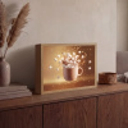 Chocomelk - Drinken - Warm - Bruin Light Box met batterij (Wandlamp) middel -sfeer2