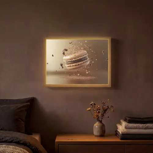 Chocolade - Macarons - Eten - Snoep Light Box met batterij (Wandlamp) middel -sfeer4