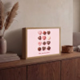 Chocolaatjes - Hartvormig - Liefste Light Box met batterij (Wandlamp) middel -sfeer2