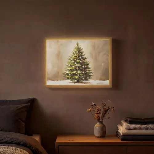 Kerst - Sfeer - Groen Light Box met batterij (Wandlamp) middel -sfeer4