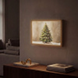 Kerst - Sfeer - Groen Light Box met batterij (Wandlamp) middel -sfeer1