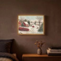 Kerstsfeer - Landelijk - Rood Light Box met batterij (Wandlamp) middel -sfeer4