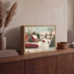 Kerstsfeer - Landelijk - Rood Light Box met batterij (Wandlamp) middel -sfeer2