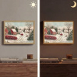 Kerstsfeer - Landelijk - Rood Light Box met batterij (Wandlamp) middel -sfeer3