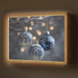 Kerstbal - Versierd - Blauw Light Box met batterij (Wandlamp) middel -z3d_website