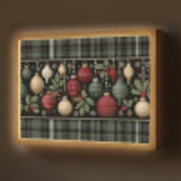 Kerstballen - Rood - Hulsttakken - Patroon Light Box met batterij (Wandlamp) middel -z3d_website