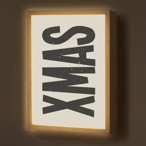 Kerst - Christmas - Japandi - Beige Light Box met batterij (Wandlamp) middel -z3d_website
