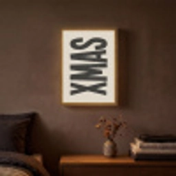Kerst - Christmas - Japandi - Beige Light Box met batterij (Wandlamp) middel -sfeer4