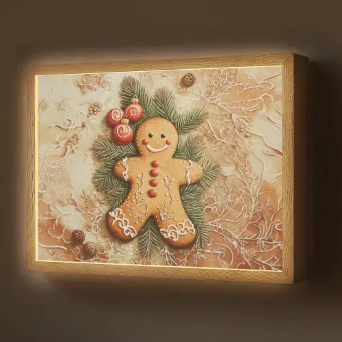 Kerstmis - Koekje - Poppetje - Speculaas Light Box met batterij (Wandlamp) middel -z3d_website