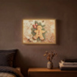 Kerstmis - Koekje - Poppetje - Speculaas Light Box met batterij (Wandlamp) middel -sfeer4