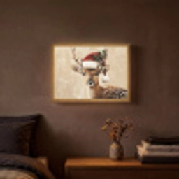 Kerst - Hert - Gewei - Rood Light Box met batterij (Wandlamp) middel -sfeer4