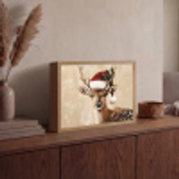 Kerst - Hert - Gewei - Rood Light Box met batterij (Wandlamp) middel -sfeer2