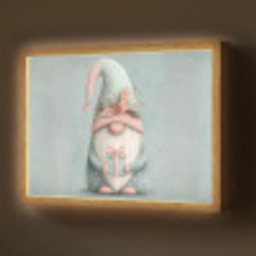 Kerstgnome - Cadeau - Groen Light Box met batterij (Wandlamp) middel -z3d_website