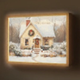 Kerst - Huis - Winter - Sneeuw Light Box met batterij (Wandlamp) middel -z3d_website