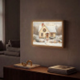 Kerst - Huis - Winter - Sneeuw Light Box met batterij (Wandlamp) middel -sfeer1