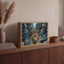 Kerst - Magie - Bos - Kleurrijk Light Box met batterij (Wandlamp) middel -sfeer2