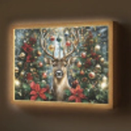 Kerstfeest - Dennenbos - Rood Light Box met batterij (Wandlamp) middel -z3d_website