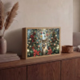 Kerstfeest - Dennenbos - Rood Light Box met batterij (Wandlamp) middel -sfeer2