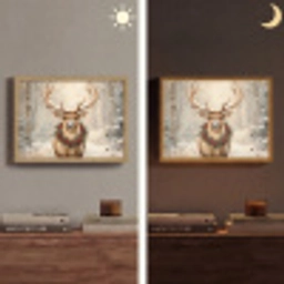 Kerst - Rendier - Winter - Krans Light Box met batterij (Wandlamp) middel -sfeer3