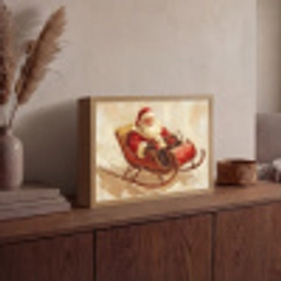 Kerst - Slee - Kerstman Light Box met batterij (Wandlamp) middel -sfeer2