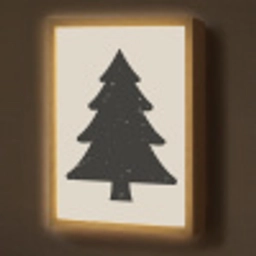 Kerstboom - Zwarte kerstboom - Boom - Japandi Light Box met batterij (Wandlamp) middel -z3d_website