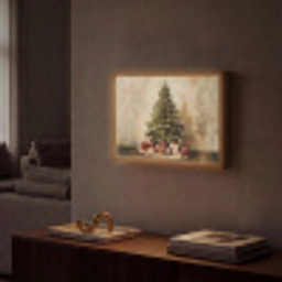 Kerstboom - Versierd - Kleurrijk Light Box met batterij (Wandlamp) middel -sfeer1