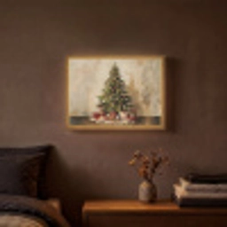 Kerstboom - Versierd - Kleurrijk Light Box met batterij (Wandlamp) middel -sfeer4