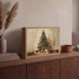 Kerstboom - Versierd - Kleurrijk Light Box met batterij (Wandlamp) middel -sfeer2