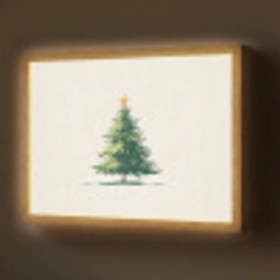Kerstboom - Illustratie - Ster - Sneeuw Light Box met batterij (Wandlamp) middel -z3d_website
