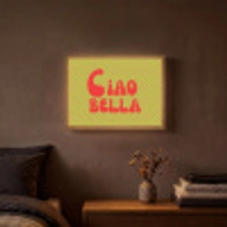 Ciao bella - Rood - Groen - Stippen Light Box met batterij (Wandlamp) middel -sfeer4